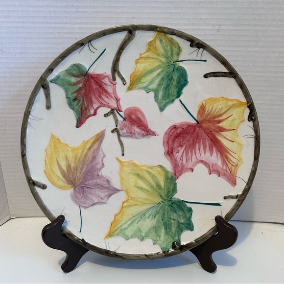 Vintage Italian hand painted Ceramic Leaf/ Decorative Plate - Picture 1 of 11